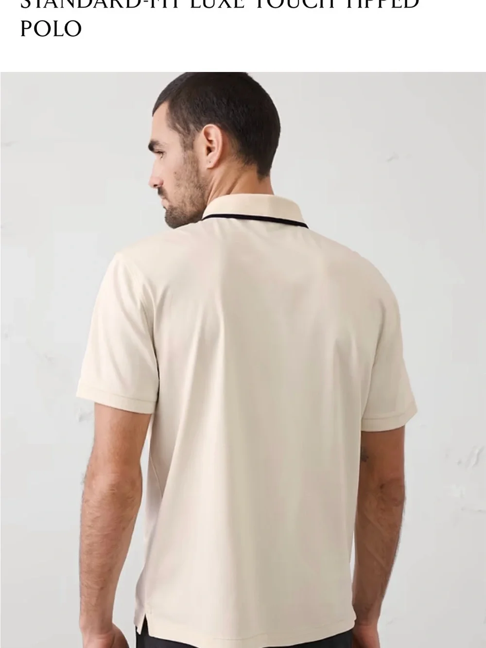 Banana Republic Men's Cream Polo Shirt with Contrast Collar